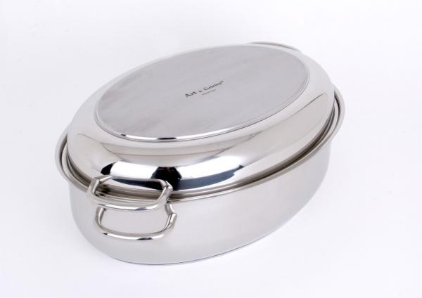 COCOTTE OVALE / DAUBIERE 38 CM INOX MASSIF / ART & CUISINE-photo1
